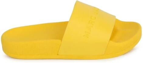 Marc Jacobs Kids logo-debossed textured-finish slides Yellow