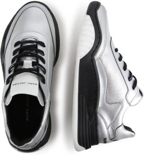 Marc Jacobs Kids two-tone panelled metallic sneakers Silver