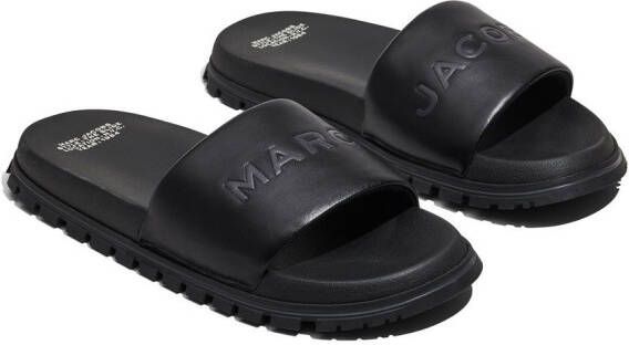 Marc Jacobs The Leather Slide logo-embossed slides Black