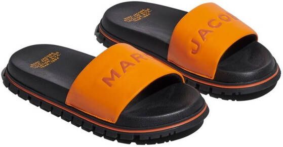 Marc Jacobs The Leather Slide logo-embossed slides Orange