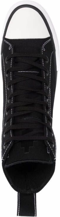 Marcelo Burlon County of Milan embroidered cross high vulcanized sneakers Black