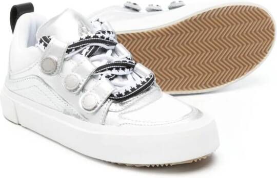 Marcelo Burlon County Of Milan Kids lace-up leather sneakers Silver