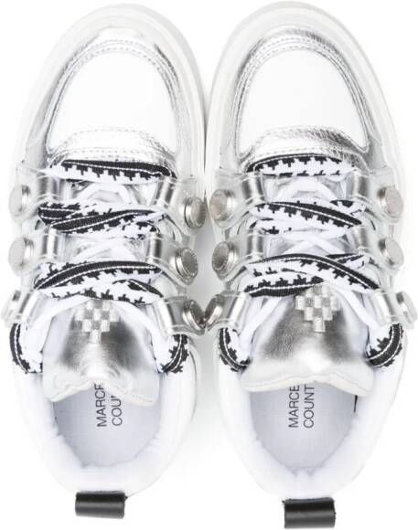 Marcelo Burlon County Of Milan Kids lace-up leather sneakers Silver