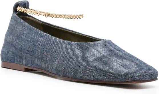 MARIA LUCA Augusta denim ballerina shoes Blue