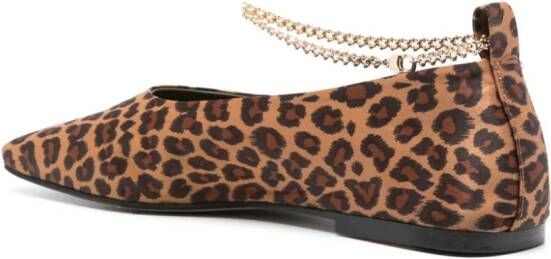MARIA LUCA Augusta leopard-print ballerina shoes Brown