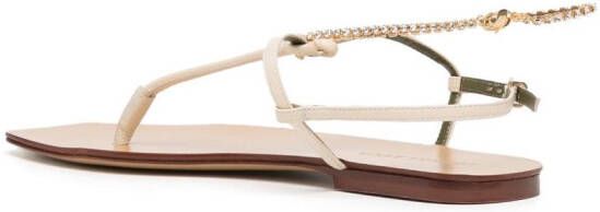 MARIA LUCA chain-link leather sandals Neutrals