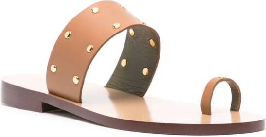 MARIA LUCA stud-detail leather sandals Brown
