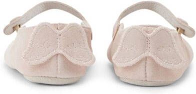 Marie-Chantal Olympia Angel Wing suede ballerina shoes Pink