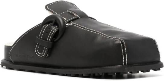 Marine Serre leather slide sandals Black