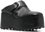 Marine Serre Moonogram 86mm heel leather clogs Black - Thumbnail 2