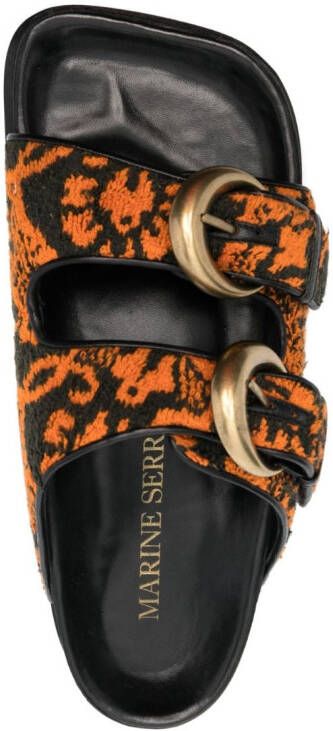 Marine Serre Oriental Towels Birk sandals Orange