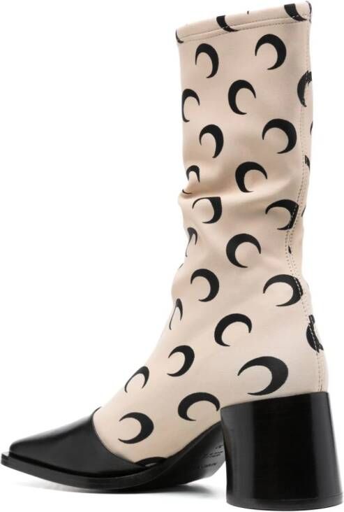 Marine Serre Regenerated All Over Moon jersey boots Neutrals
