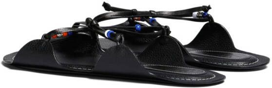 Marni bead-embellished leather sandals Black
