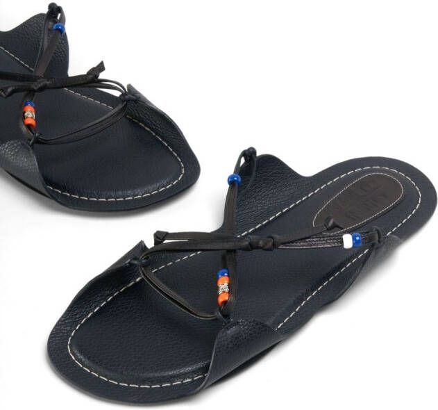 Marni bead-embellished leather sandals Black