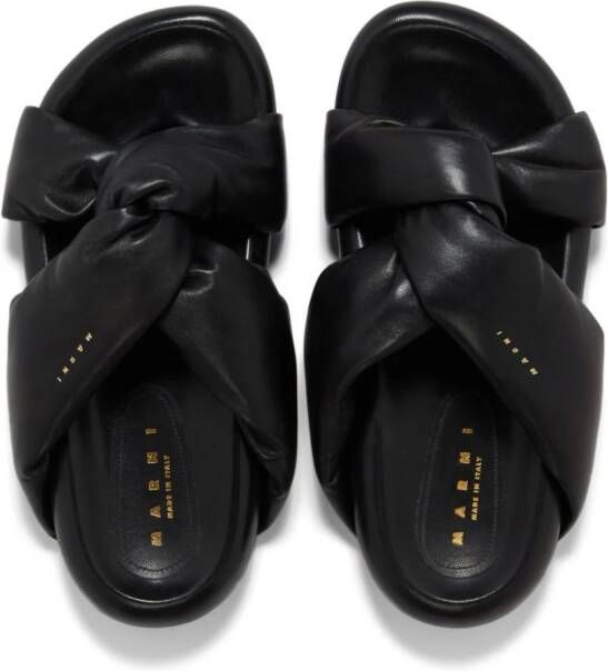 Marni Bubble twist-detail leather sandals Black