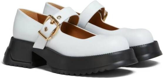 Marni buckle-fastening leather loafers White