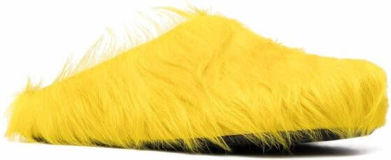 Marni Fussbet Sabot calf-hair slippers Yellow