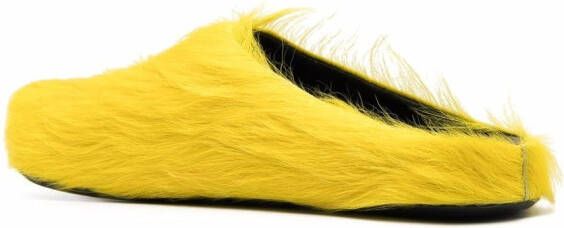 Marni Fussbet Sabot calf-hair slippers Yellow