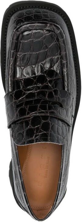 Marni crocodille-effect chunky loafers Black