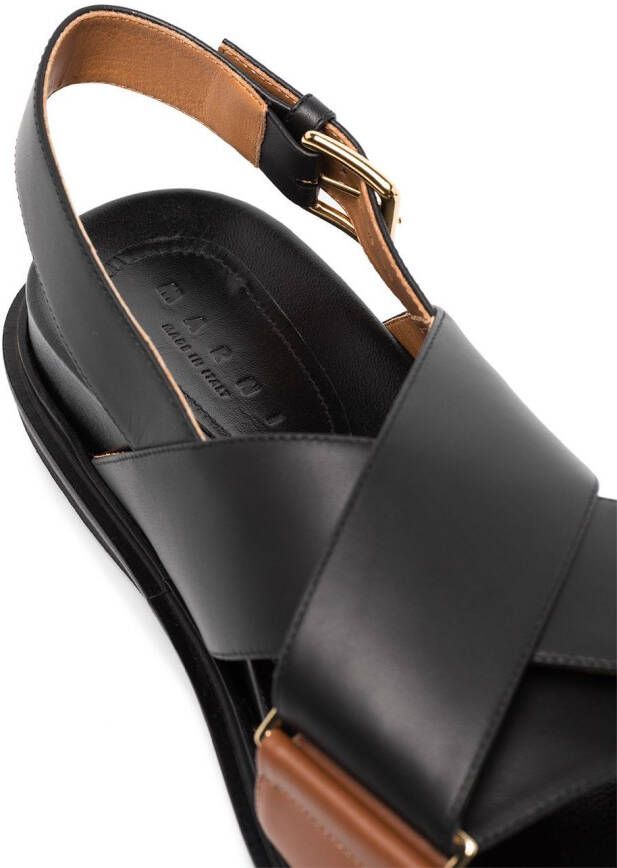 Marni Fussbet crossover-strap sandals Black