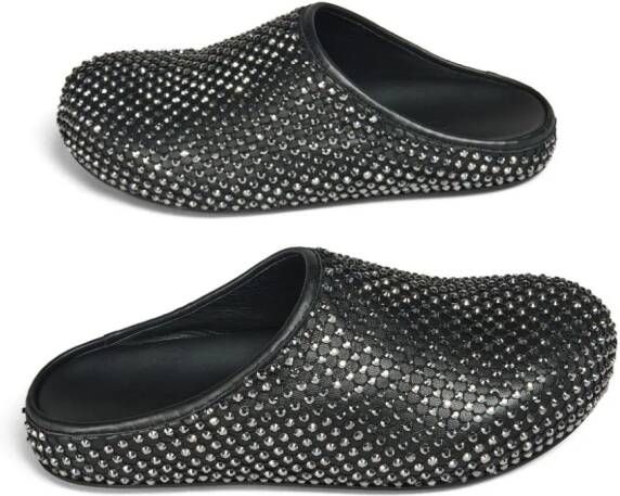 Marni crystal-embellished leather sandals Black