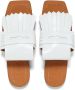 Marni fringed leather flat sandals White - Thumbnail 4