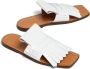 Marni fringed leather flat sandals White - Thumbnail 5