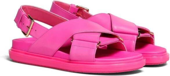 Marni Fussbet leather sandals Pink