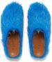 Marni Fussbet Sabot calf-hair slippers Blue - Thumbnail 4