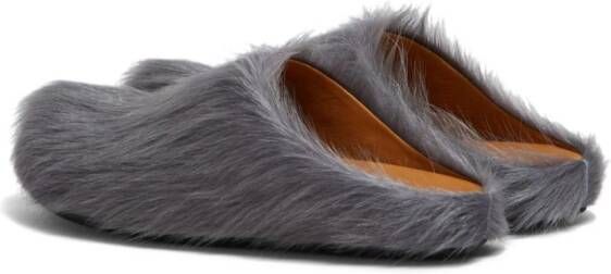 Marni Fussbet Sabot calf-hair slippers Grey