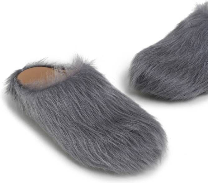 Marni Fussbet Sabot calf-hair slippers Grey