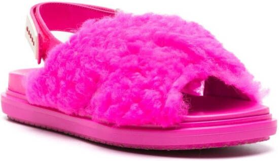 Marni Fussbet shearling sandals Pink