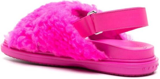 Marni Fussbet shearling sandals Pink