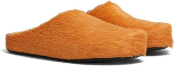 Marni Fussbett calf-hair slippers Orange