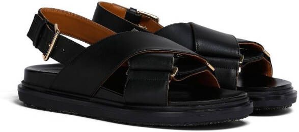 Marni Fussbet leather sandals Black