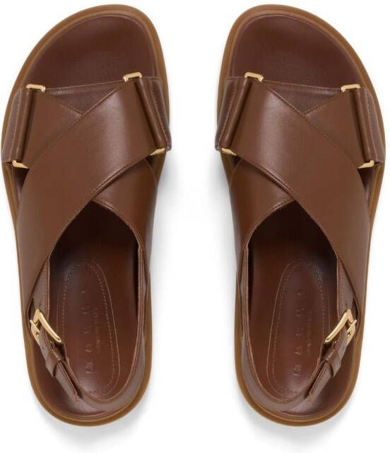 Marni Fussbet leather sandals Brown