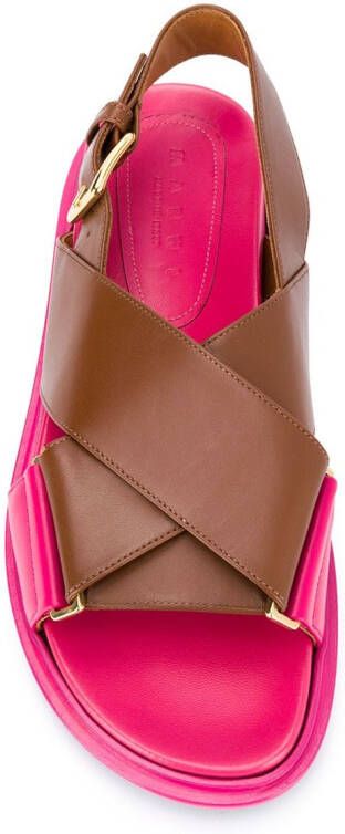 Marni Fussbett criss-cross sandals Brown