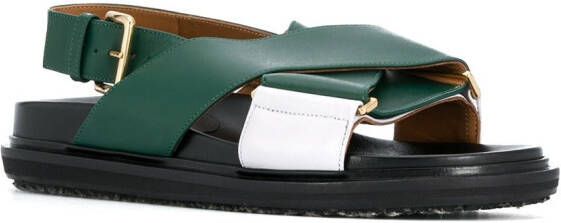 Marni Fussbett criss-cross sandals Green