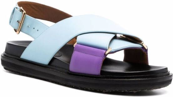 Marni Fussbett criss-cross strap sandals Blue