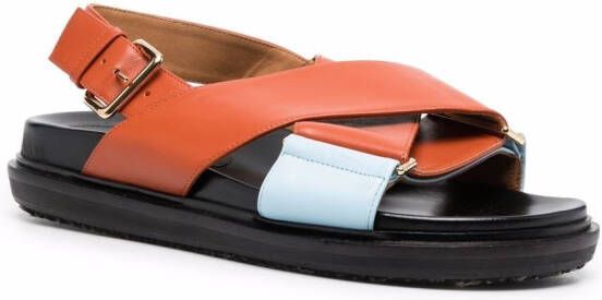 Marni Fussbett criss-cross strap sandals Orange