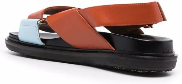 Marni Fussbett criss-cross strap sandals Orange
