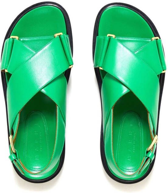 Marni Fussbett cross-strap slingback sandals Green