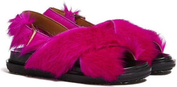 Marni Fussbett faux-fur sandals Pink