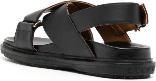 Marni Fussbett leather slingback sandals Black