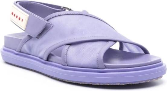 Marni Fussbett logo-appliqué sandals Purple