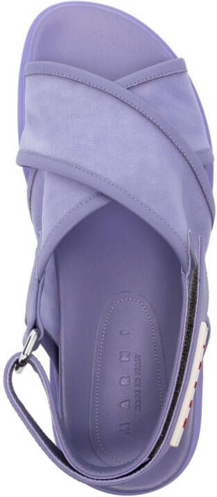 Marni Fussbett logo-appliqué sandals Purple