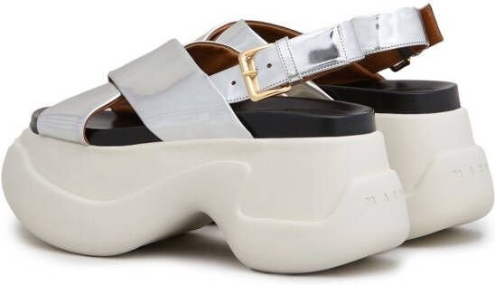 Marni Fussbett platform sandals Silver