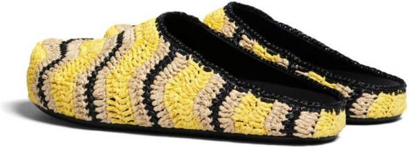 Marni Fussbett Sabot raffia slippers Yellow