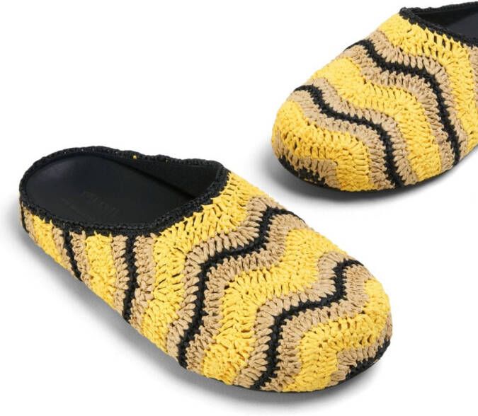 Marni Fussbett Sabot raffia slippers Yellow