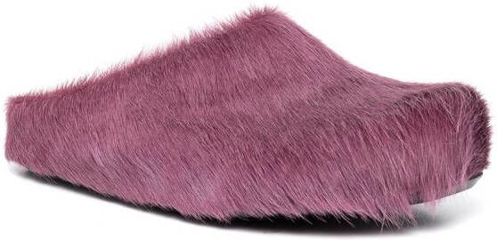Marni Fussbet Sabot calf-hair slippers Purple